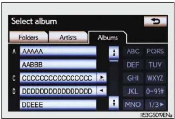 Select album Folders Artists Albums A AAAAA ABC PQRS AABBB DEF TUV C CCCCCCCCCCCCC... GHI WXYZ D DDDDDDDDDDDDDDDD JKL 0-9?# DDEEE ↓ MNO 1/3▶ IIE3GS019ENa