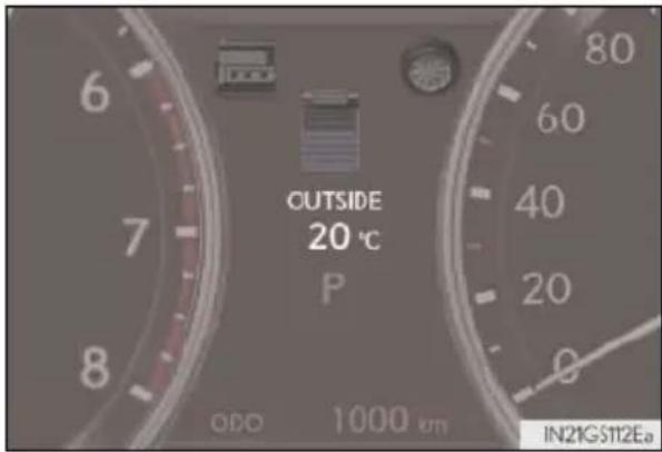 OUTSIDE 20 °C P 6 7 8 OPD 1000 km 80 60 40 20 0 IN21GS112Ea