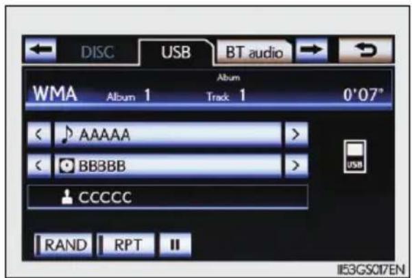 LEXUS GS 300h (2013) - Prehrávanie USB pamäti - 1