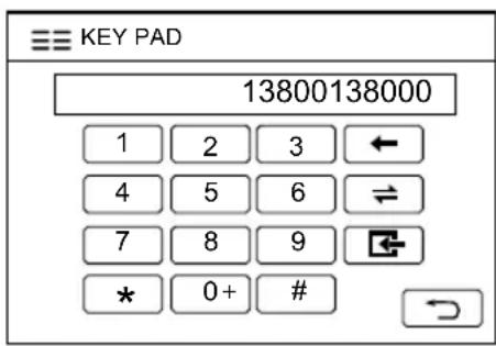 KEY PAD 13800138000 1 2 3 ← 4 5 6 ⇌ 7 8 9 ← * 0+ #