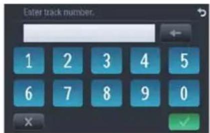 Enter track number. 1 2 3 4 5 6 7 8 9 0 × ✓