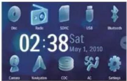 Dec Radio SDHC USB Bluetooth 02:38Sat May 1, 2010 Camera Navigation CDC AC Settings