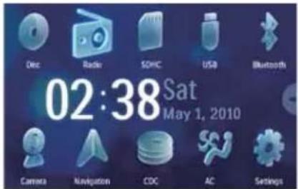 Dec Radio SOHC USB Bluetooths 02:38Sat May 1, 2010 Camera Navigation CDC AC Settings