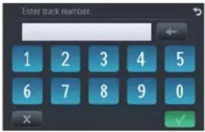 Enter track number: 1 2 3 4 5 6 7 8 9 0 × ✓