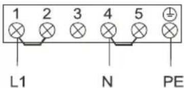 1 2 3 4 5 L1 N PE