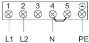 1 2 3 4 5 L1 L2 N PE