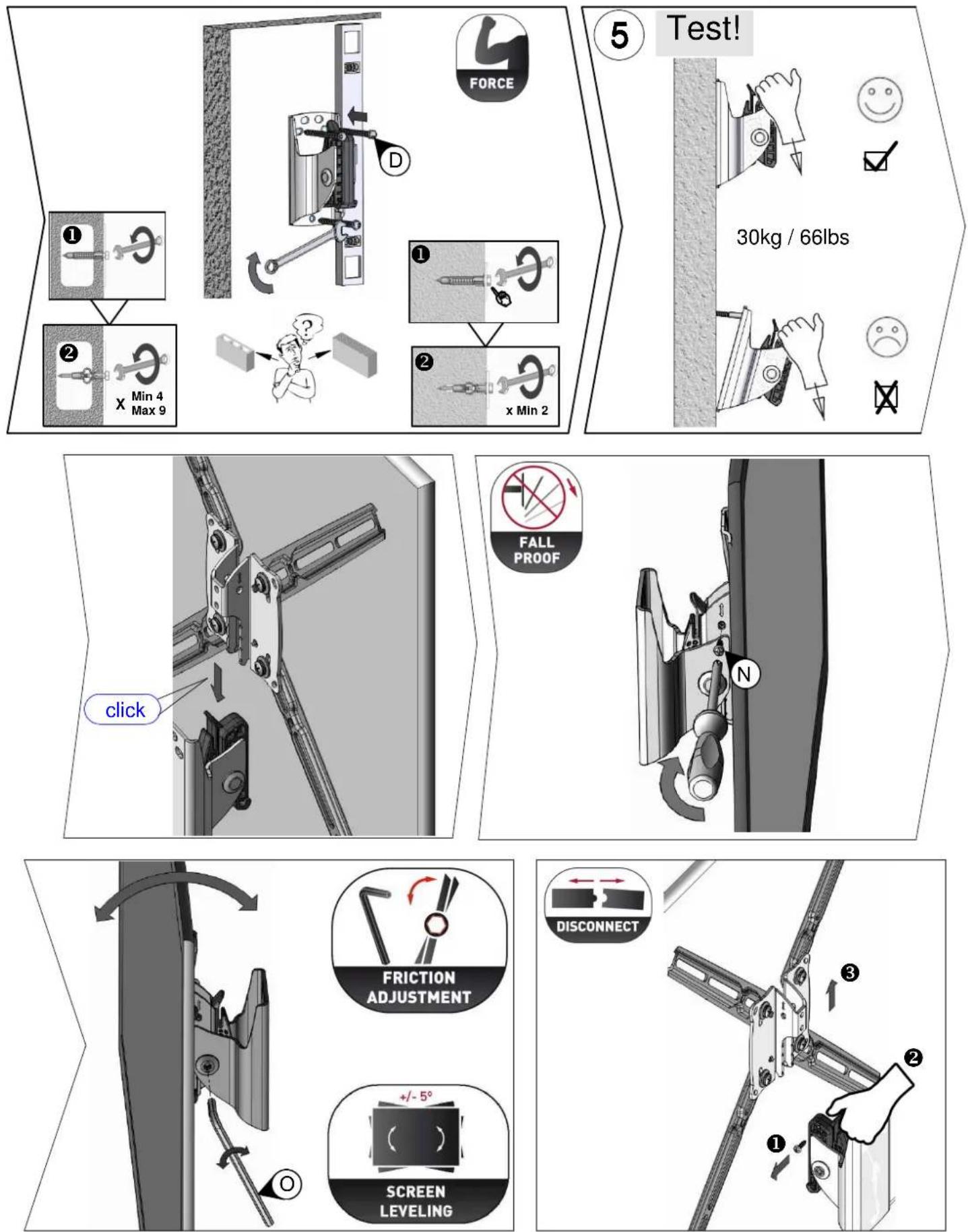 Barkan 31B - Tilt LED/LCD/Plasma Wall Mount - 12