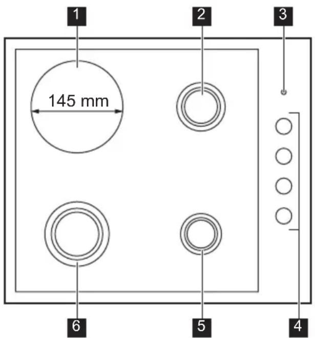 1 2 3 145 mm 6 5 4
