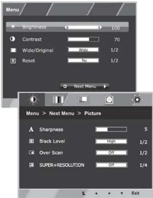 LG 27EA63V - Menu Settings - 1