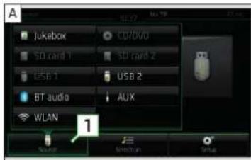 SKODA Columbus (2016) - Upozornenieapté ro možu negativne ovplyvnovať funkciu pripojeného audio zdroja.
Informácie o prehrávanej skladbe sa zobrazujú na displeji, ak sú tieto uložené ako tzv. ID3 tag na audio zdroji. Ak nie je k dispozícii žiadny ID3 tag, zobrazuje sa iba názov skladby.
Pri skladbách s premenlivým dátovým tokom nemusí zobrazená zostávajúca
doba prehrávania zodpovedat skutočnej zostávajúcej dobe prehrávania. - 1