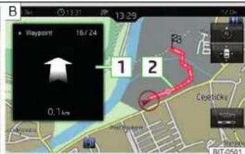 SKODA Columbus (2016) - A
Waypoint tour 25.02.2015 13:30
Reverse tour Next waypoint Start
87

V menu CAR je možné zobrazovat informácie o jazde, ako aj informácie o vozidle a nastavovat niektoré systémy vozidla.

Opis jednotlivých systémov » Návod na obsluhu vozidla.

![](images/3e068527da3e5267d160154699a390559d0481156896a9922bb51ca22975c45c.jpg) - 1