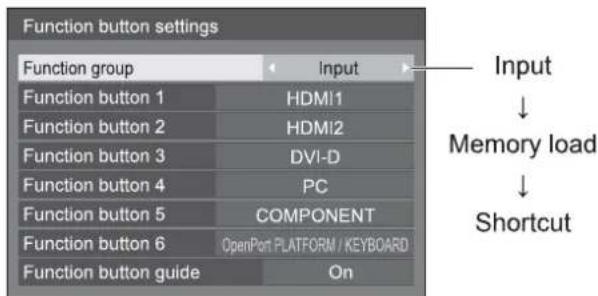PANASONIC TH-49AF1 - Switch [Function group] with ◀▶. - 1