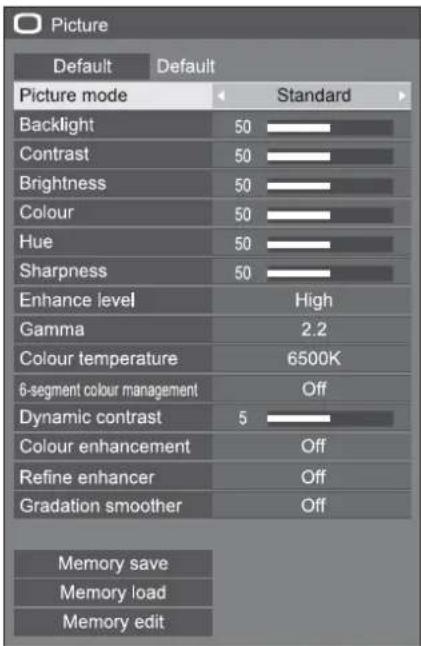 PANASONIC TH-49AF1 - Press  to display the [Picture] menu. - 1