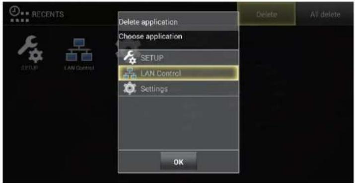 PANASONIC TH-49AF1 - Deleting the application from [RECENTS] - 1