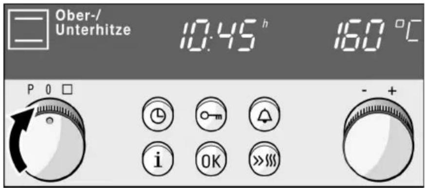 Ober-/Unterhitze 10:45 h 160 °C P 0 □ i OK >>>