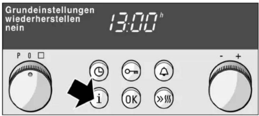 Grundeinstellungen wiederherstellen nein 13:00 h P O □ i OK >>>