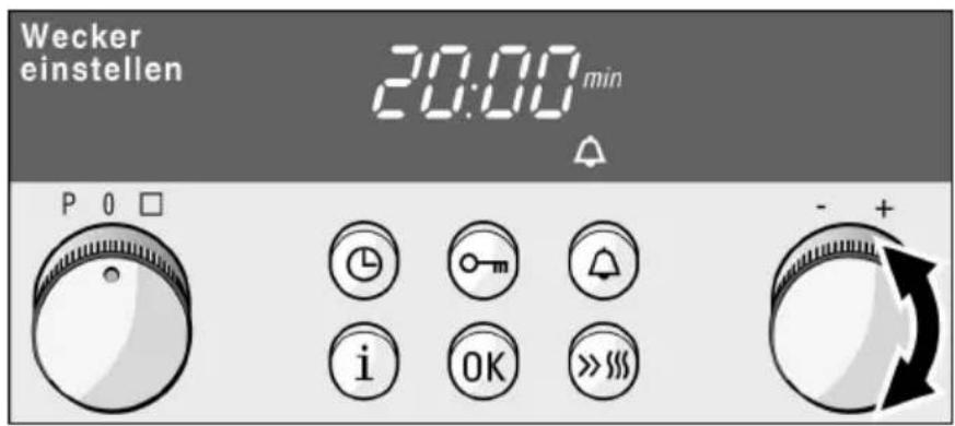 Wecker einstellen 20:00 min P 0 □ i OK >>>