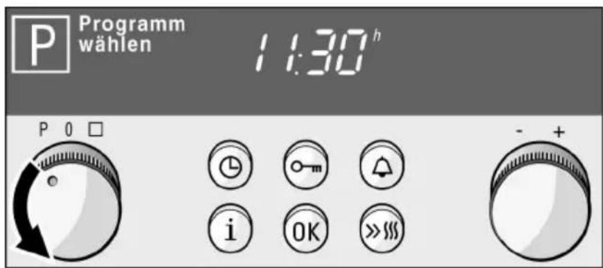 Programm wählen 11:30 h P 0 □ i OK >>>