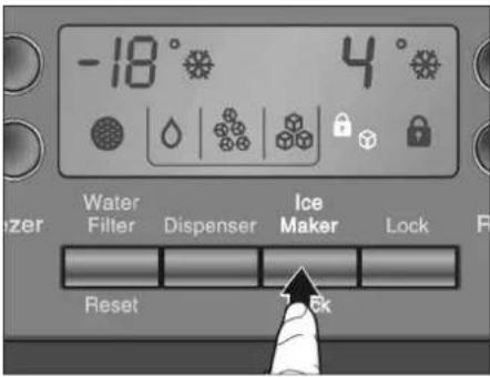 -18° 4° Water Filter Dispenser Ice Maker Lock Reset