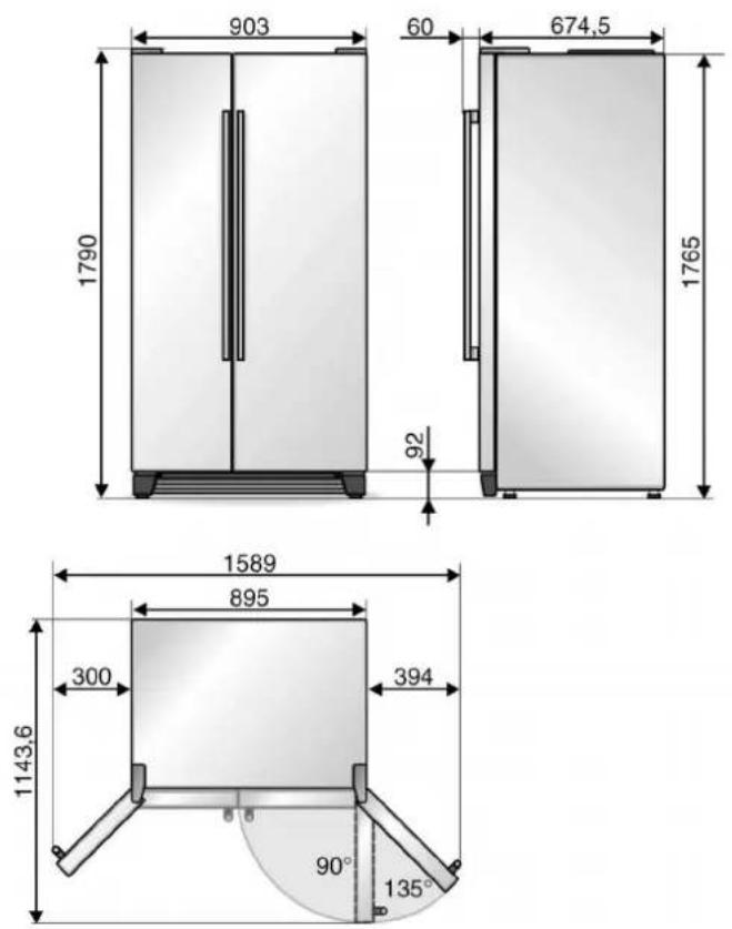 BOSCH KAN58P90 - Dimensionsdel'appareiletcotesd'encombrement - 1