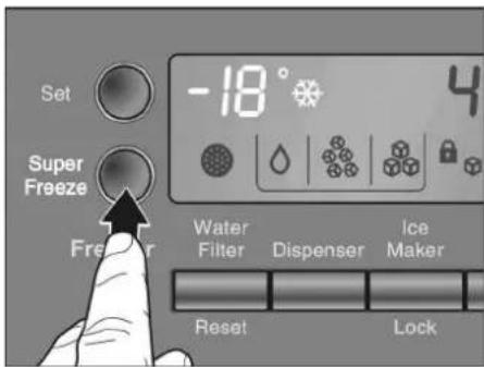 Set -18° Super Freeze Water Filter Dispenser Ice Maker Reset Lock