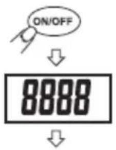 ON/OFF ↓ 8888 ↓