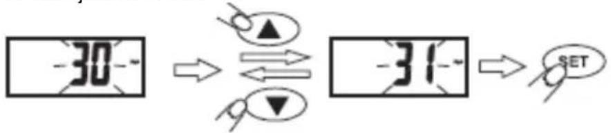 graph LR A["30"] --> B["↔"] B --> C["-31"] C --> D["SET"]