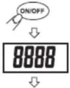 ON/OFF ↓ 8888 ↓