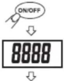 ON/OFF ↓ 8888 ↓