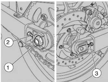 Technical diagram showing mechanical assembly with numbered components, likely for vehicle maintenance or assembly instructions.