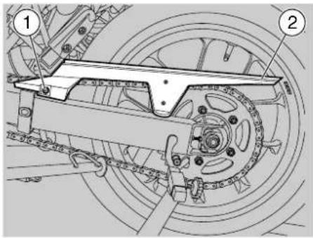 Technical diagram of a mechanical assembly with labeled parts, showing components like a brake caliper and wheel assembly.