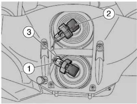 Technical diagram of a mechanical component with numbered parts labeled 1, 2, and 3