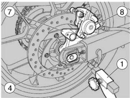 Technical diagram of a mechanical assembly with numbered components, likely for assembly or maintenance instructions.