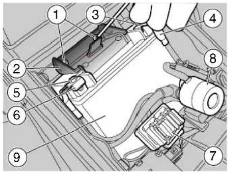 Technical diagram of a mechanical assembly with numbered components for identification