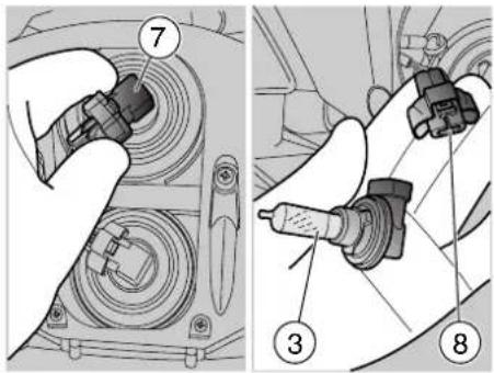 Technical diagram showing mechanical assembly steps with numbered components, likely for assembly or maintenance instructions.
