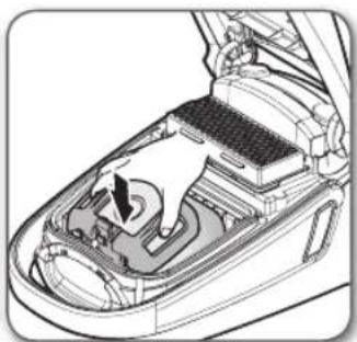 Diagram of a car interior showing the engine compartment with internal components and directional arrows.