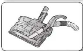 Illustration of a vacuum cleaner with attached tubing and blade (no text or symbols)