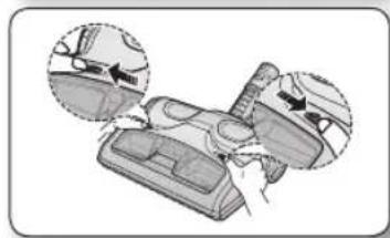 Illustration of a car seatbelt with two zoomed-in views showing mechanical components.