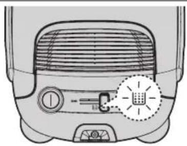 Front view of a portable electric cooker with control panel and indicator lights.
