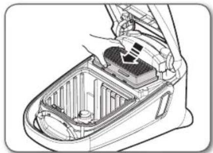 Technical illustration of a car interior showing internal components and airflow path.