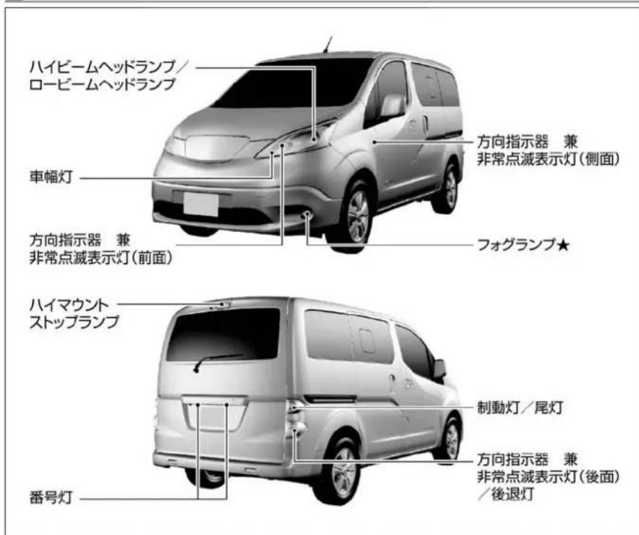 NISSAN e-NV200 (2014) - 電球(バルブ)交換 - 1