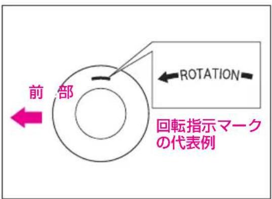 前部 ROTATION 回転指示マークの代表例