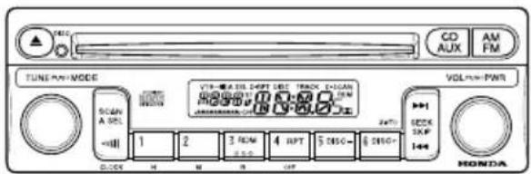 TUNE/VIN-MODE VOL/VIN-PWR SOMA A 0.5L 1 2 3 WM 4 HPT 5 DISC- 6 DISC+ HONDA