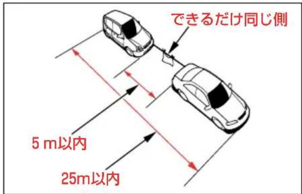 できるだけ同じ側 5 m以内 25m以内
