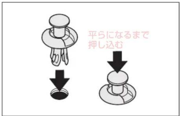平らになるまで 押し込む