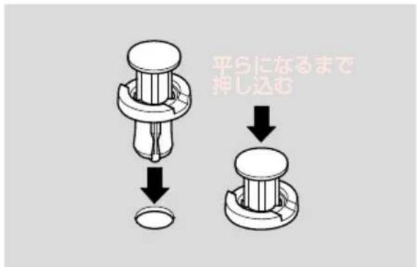 平らになるまで 押し込む