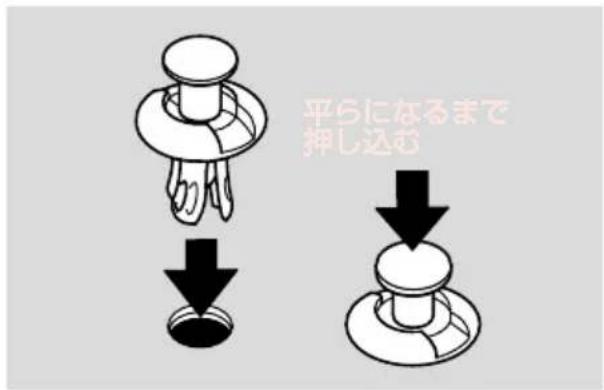 平らになるまで 押し込む