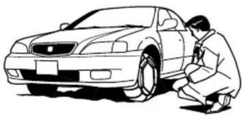 Honda Saber (2001) - 標準的なタイヤチェーンの 取り付けかた - 1