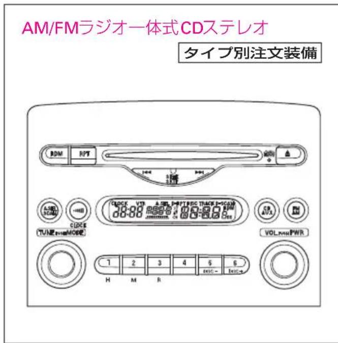 AM/FMラジオ一体式CDステレオ タイプ別注文装備