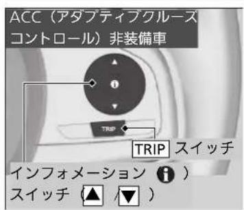ACC(アダプティブクルーズ コントロール)非装備車 TRIP TRIP スイッチ インフォメーション ⓘ ) スイッチ (▲ ▼ )